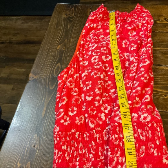 Sam Edelman Red Maxi Dress with Ruffled Neckline - Picture 8 of 9